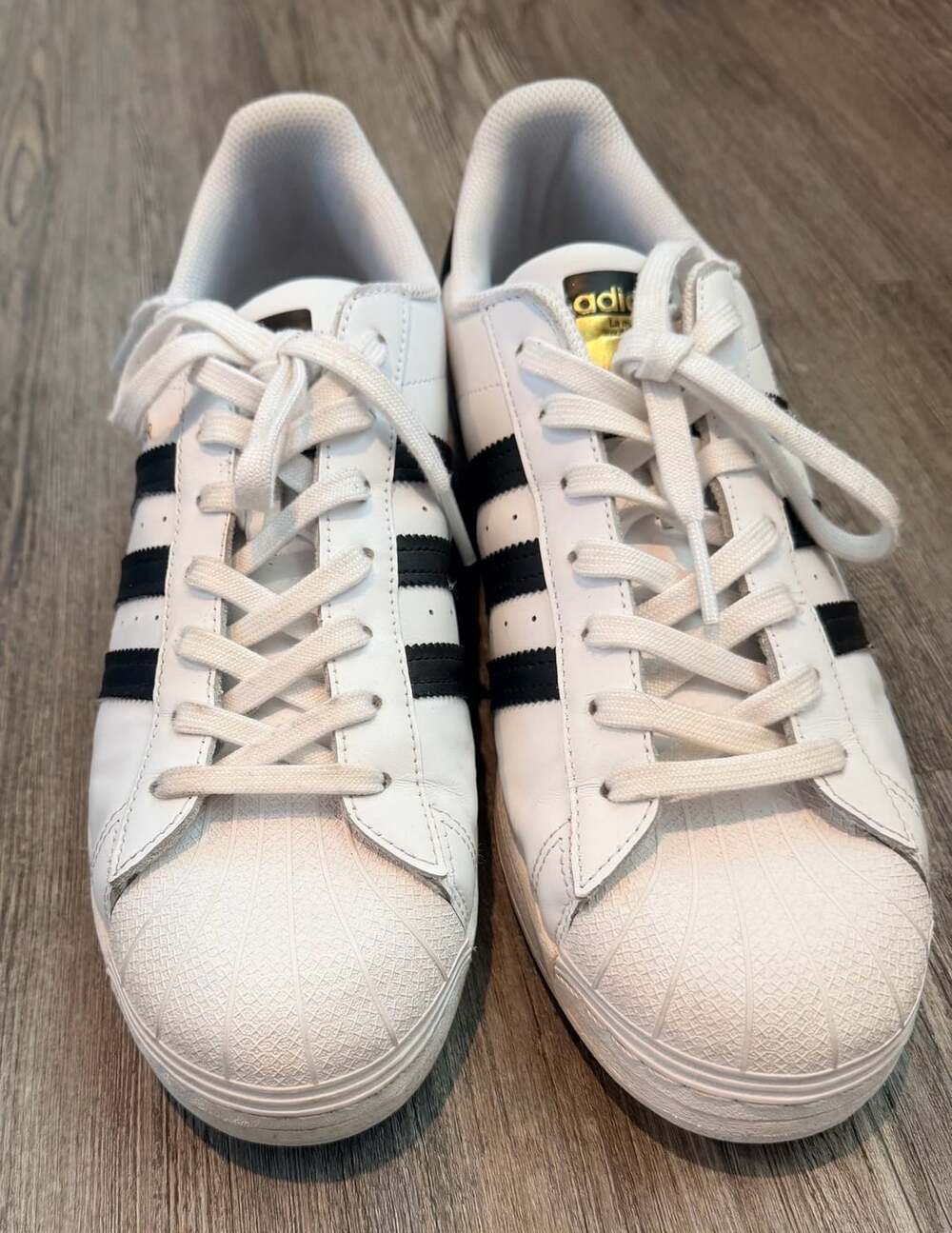 Adidas Originals Superstar White Black Leather Sneakers Shoes Men's Size 11.5